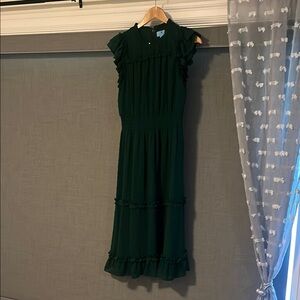 CeCe Green Sleeveless Midi Dress for Cocktail Events